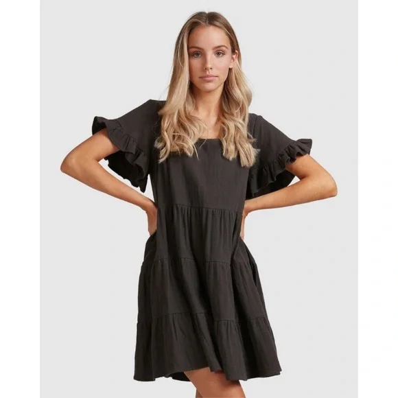 billabong black dress Billabong Tomboy Tank Dress-Black Pebble main image 1